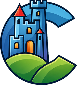 The Castalia mark — a castle on green hills inside a letter C — Tombasoft’s operating-system line.